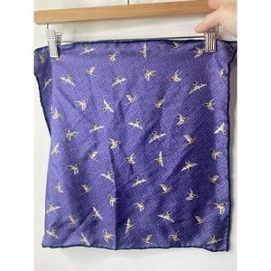 100% Silk All Over Mallard Duck Print Scarf Dainty Elegant Luxury Art To Wear